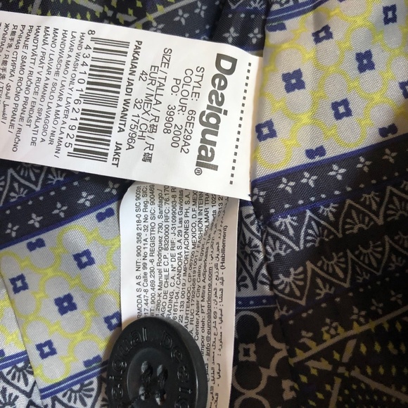 NWT Desigual Blazer w/ Blue Accents and Lining - Picture 6 of 12